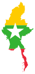 Myanmar Map Flag